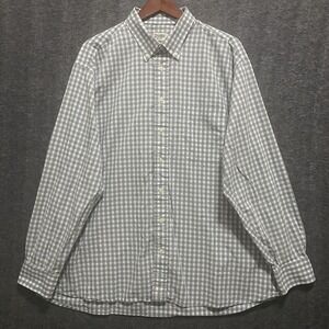 Gitman Bros Shirt‎ Mens 2XL Gray White Gingham Check Button Down Made in USA